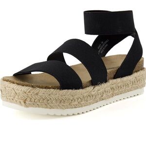 Women's Black Espadrille Sandals
